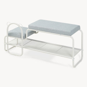 Cipőpad gyerekülőkével Jässaatka acél 100x32x46 cm szürke [en.casa]