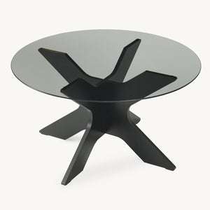 Couchtisch Imi üveg asztallappal Ø70x35 cm fekete/szürke [en.casa]