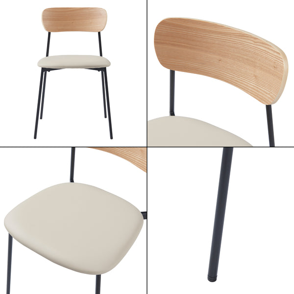 Étkezőszék Jyväskylä 2-es szettben 78x45x48 cm bézs [en.casa]