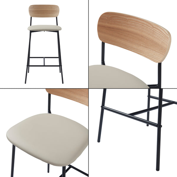 Bárszék Jyväskylä 2-es szettben 89x40x45 cm bézs [en.casa]