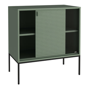Üvegajtós komód Eidsvoll 80x45x85cm zöld [en.casa]