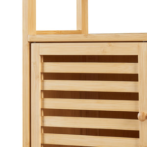 Bambusz polc szekrénnyel WC fölé Haugesund 158x60x26 cm [en.casa]