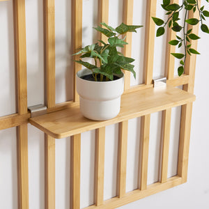 Fali panel polcokkal Røst 120x80x13cm bambusz [en.casa]