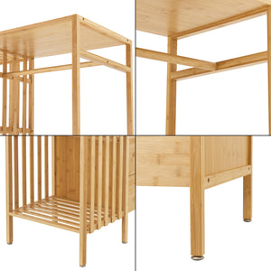 Ruhatartó állvány Varanger 185x100x45cm bambusz [en.casa]