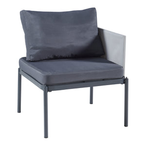 Kerti bútor-szett Accettura 3 részes alumínium szürke [casa.pro]