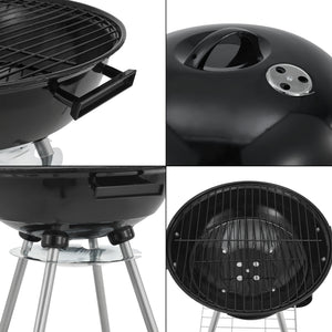 Faszenes gömbgrill Apricena 80x49x47cm fekete [casa.pro]