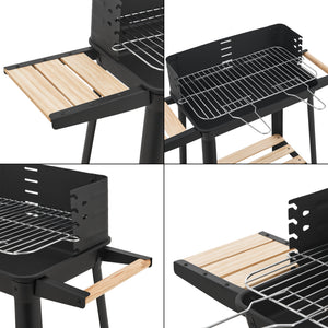 Faszenes grill Ari 78x86x30cm fekete/fa hatású [casa.pro]