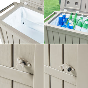 Kerti hűtőkocsi Arsita 102x47x87 cm bézs [casa.pro]