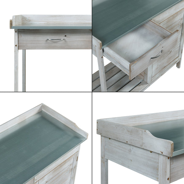 Növényültető asztal Aliano jegenyefenyő szürke [casa.pro]