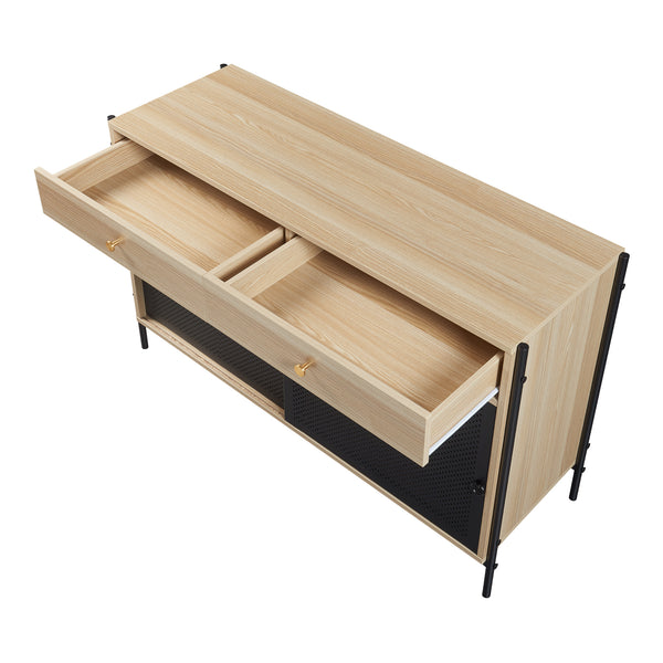 TV-szekrény Tysnes 120x40x75 cm tölgyfa-hatású/fekete [en.casa]