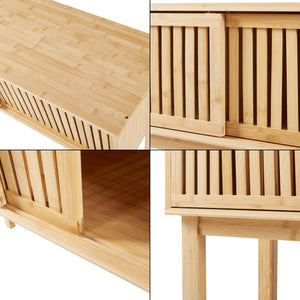 Konzolasztal Ypäjä 110x39x81 cm bambusz [en.casa]