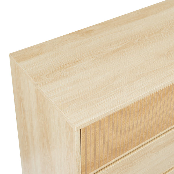 Komód Landskrona 3 fiókkal 80x80x40 cm tölgyfa hatású [en.casa]