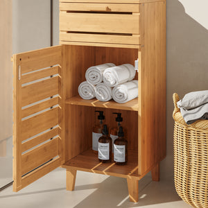 Fürdőszobai szekrény Epind 75x33x30 cm bambusz [en.casa]
