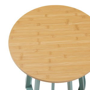 Kisasztal Lensuu 48xØ48 cm pasztellzöld/tölgyfa hatású [en.casa]
