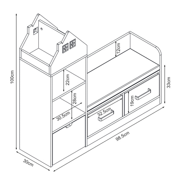 Gyerekpad polccal Vipsali [en.casa]
