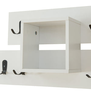 Fali fogas Vänd tárolórekesszel 32x60x14 cm fehér [en.casa]
