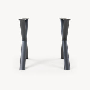 Asztalváz Klixjö 2db-os szett acél 72x70x10 cm fekete [en.casa]