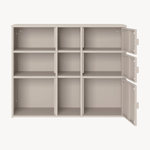 Irodai szekrény Kliri acél 100x32x81 cm teveszín [en.casa]