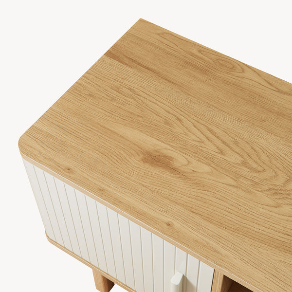 TV szekrény Ferrersp 2 ajtóval 140x40x45 cm tölgyfa hatású/homokszín [en.casa]