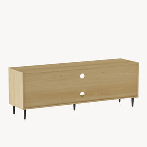 TV szekrény Lukhomso 152x40x54 cm tölgyfa hatású rattan mintával [en.casa]