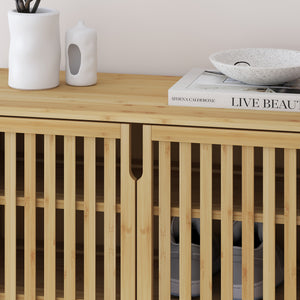 Cipősszekrény Sirgerg 91x72x35 cm bambusz natúr [en.casa]