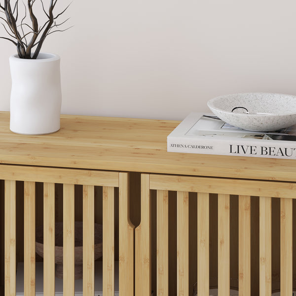 Multifunkciós szekrény Sirgerg 77x72x33 cm bambusz natúr [en.casa]