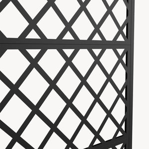 Gurulós válaszfal Malja virágosládával acél 190x82x38 cm fekete [casa.pro]