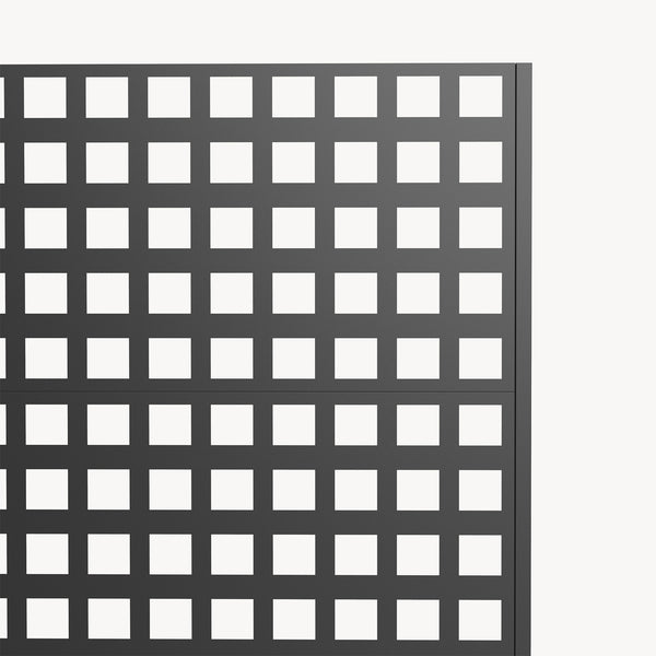 Gurulós válaszfal Toma virágosládával acél 190x82x38 cm fekete [casa.pro]