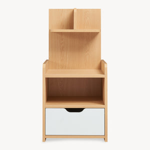 Éjjeliszekrény polccal Bordkak 75x35x30 cm tölgyfa hatású/fehér [en.casa]