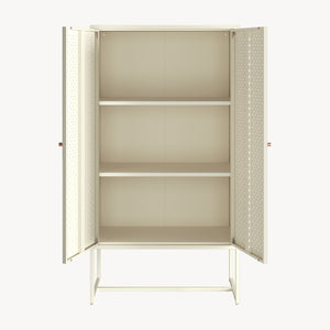Tárolószekrény Viitasaari 150x80x40 cm acél krémfehér [en.casa]