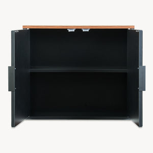 Fürdőszobai tükrös szekrény Trond 50x60x15 cm fekete/diófa hatású [en.casa]