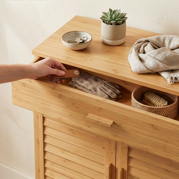 Cipőszekrény Aarela 67x66x34 cm bambusz [en.casa]