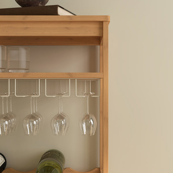 Borospolc Fillby 100x47x29 cm Bambusz Természetes [en.casa]