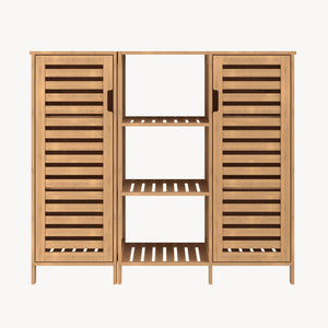 2 elemes tárolószekrény Hakseri 87x99x33 cm bambusz natúr [en.casa]