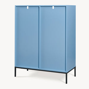 Könyvespolc 2 fiókkal Colwyn 105x80x40 cm Kék [en.casa]