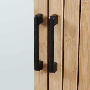 Tükrös fürdőszobaszekrény Svanes 58x56x13 cm sötétszürke/natúr [en.casa]