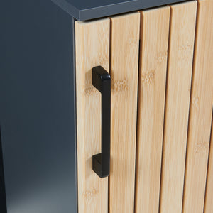 Fürdőszobai szekrény Svanes 90x30x30 cm sötétszürke/natúr [en.casa]