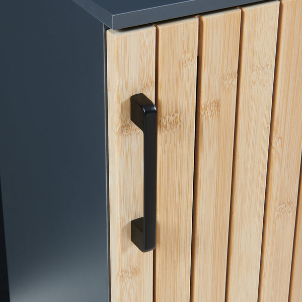 Fürdőszobai szekrény Svanes 90x30x30 cm sötétszürke/natúr [en.casa]