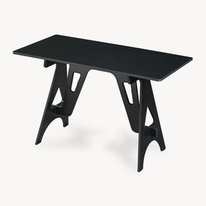 Íróasztal Bostenenna 120x60x75 cm fekete, faerezetes mintával [en.casa]