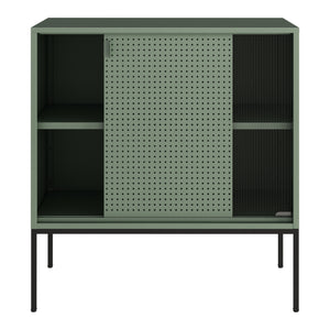 Üvegajtós komód Eidsvoll 80x45x85cm zöld [en.casa]