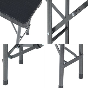 Összecsukható kemping pad 2 darabos szett Mark 180x25x43 cm rattan-hatású fekete [en.casa]