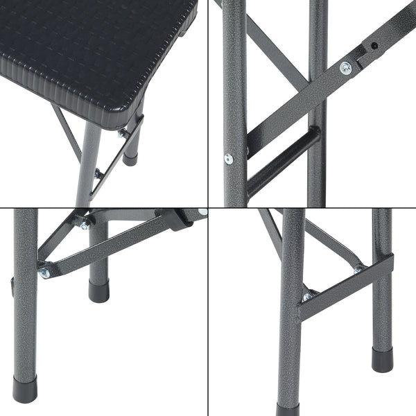 Összecsukható kemping pad 2 darabos szett Mark 180x25x43 cm rattan-hatású fekete [en.casa]