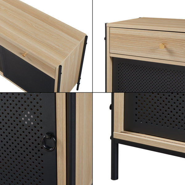 TV-szekrény Tysnes 120x40x75 cm tölgyfa-hatású/fekete [en.casa]