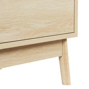 Komód Landskrona 3 fiókkal 80x80x40 cm tölgyfa hatású [en.casa]
