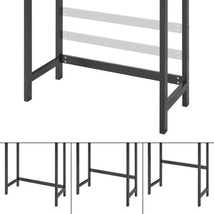 Tárolószekrény WC fölé Tervola 172x63x27 cm fekete/bambusz [en.casa]