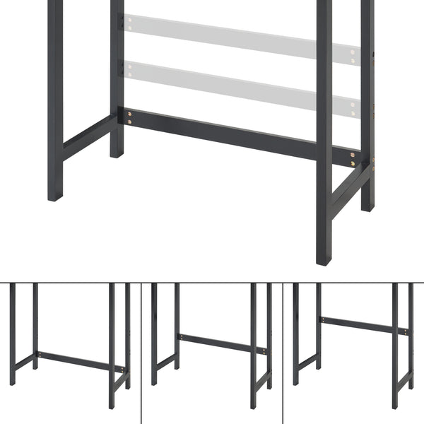 Tárolószekrény WC fölé Tervola 172x63x27 cm fekete/bambusz [en.casa]