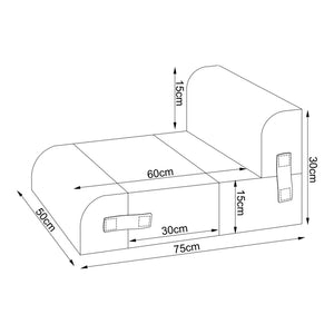 Kisállat lépcső Joelerhatra 4 részes 45x50x45 cm kordbársony kék [en.casa]