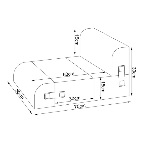 Kisállat lépcső Joelerhatra 4 részes 45x50x45 cm kordbársony kék [en.casa]