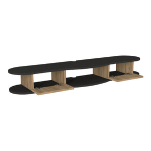 Falra szerelhető TV-állvány Nyskiri 150x35x19 cm antracit/tölgyfa hatású [en.casa]