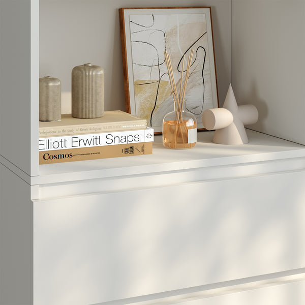 Könyvespolc Les 3 fiókkal 180x60x35 cm fehér [en.casa]